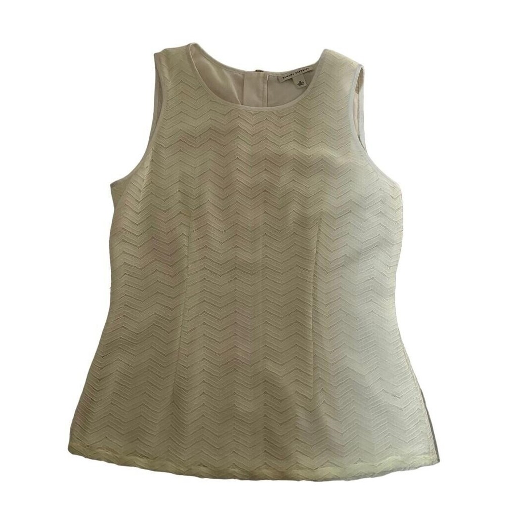 Banana Republic Women Size 12 Lace Blouse Shirt Top Back Zip 19-790